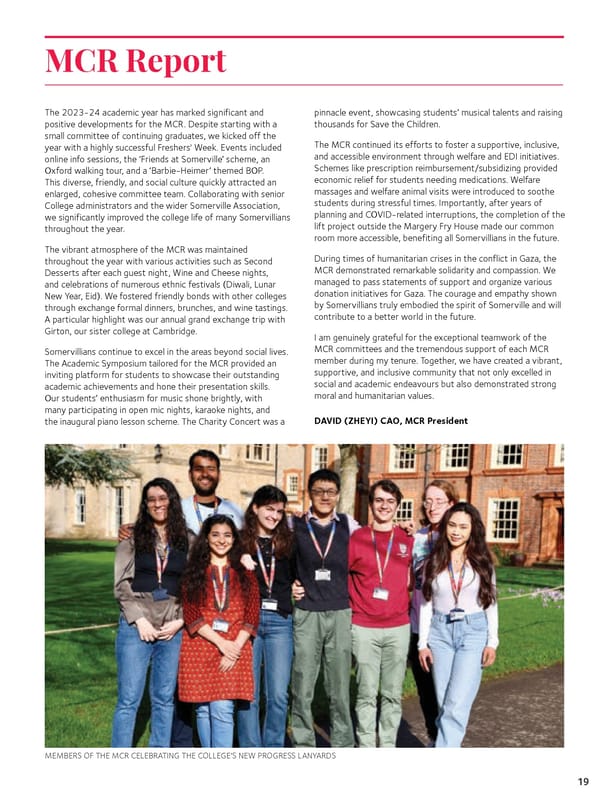 Somerville College Report | 2023-2024 - Page 19